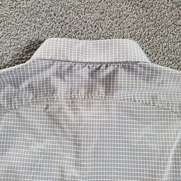 Ministry Of Supply Shirt Mens Large Gray Button Up Checks Vented Performance - Picture 7 of 11